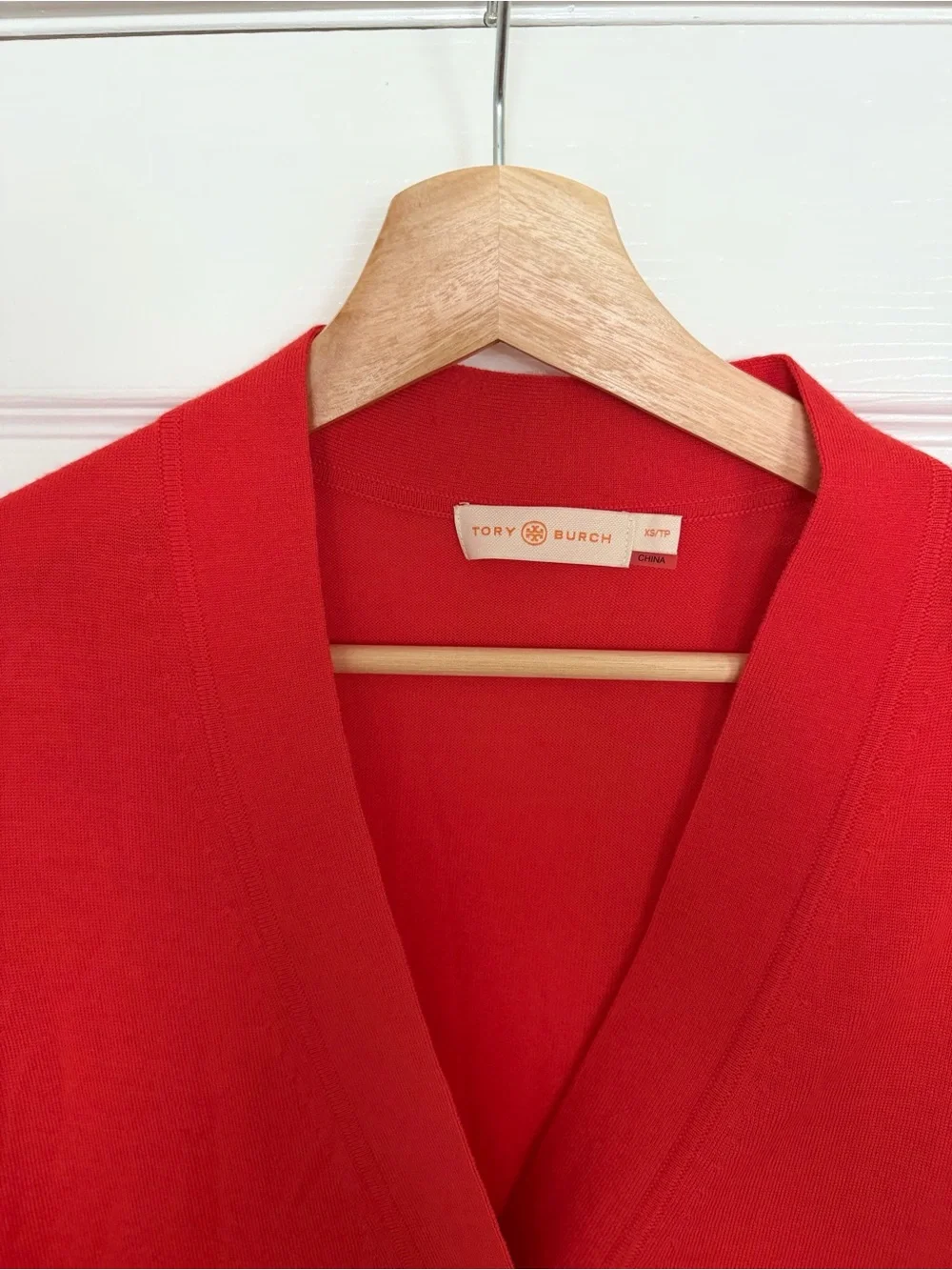 Tory Burch Red V-Neck Button Cardigan Sweater, XS/TP